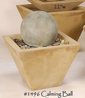 Calming Ball Fountain, Cast Stone, Giannini Garden Ornaments