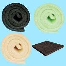 2-Inch Square Samples of Filter Materials (Green, Tan, Black)
