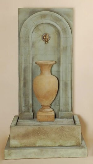 Etruria Urn Wall Fountain For Spout Tall Urn, Cast Stone Garden Decor