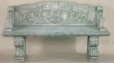 Green Man Bench. Giannini Cast Stone Garden Ornaments, Cast Stone Garden Decor