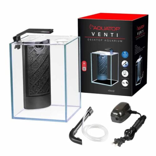 Aquatop Venti Glass Aquarium Tank,  1-Gallon Complete kit