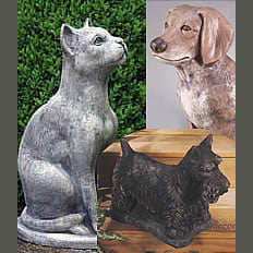 Lion, Cat, Dog, Fox Statues