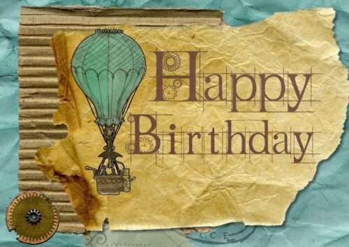 Happy Birthday Hot Air Balloon Gift Card