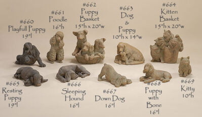 Dogs & Cats Yard Statues