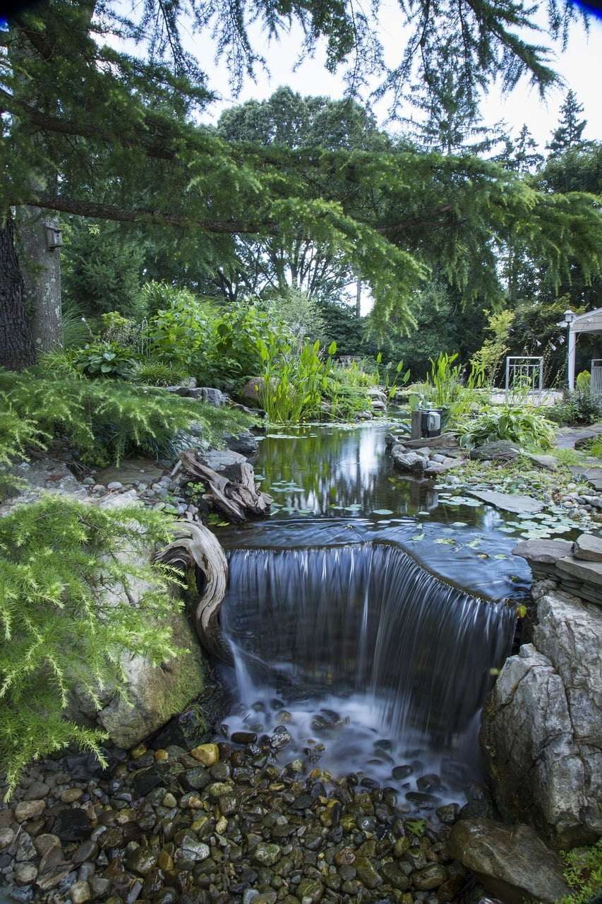Waterfall in stream - self recirculating