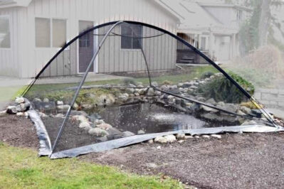 Assembled EasyPro Deluxe Pond Net Cover Tent 10' x 14'