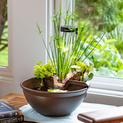 Mocha Aquagarden Tabletop Fountain Kit #78346 in Living Room