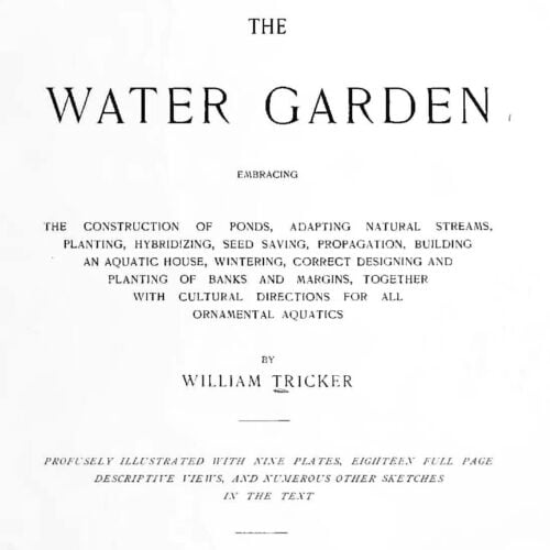 1897 Book The Water Garden