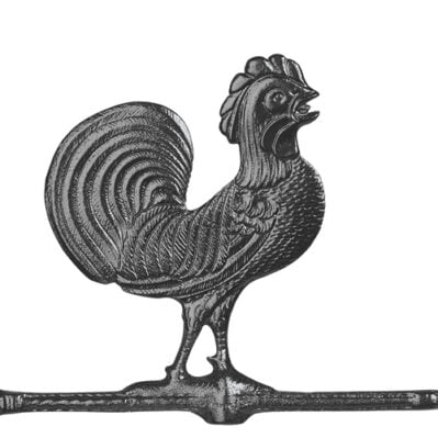 24" Rooster weathervane black orna Whitehall 00067