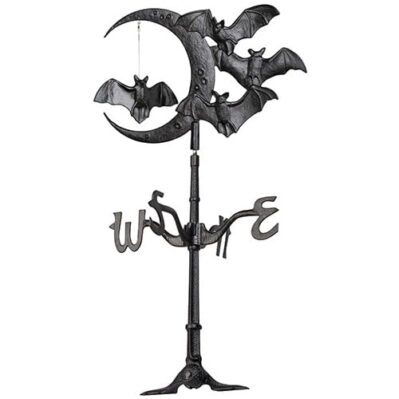 Halloween bat and crescent moon rooftop weathervane Whitehall - Black 60121